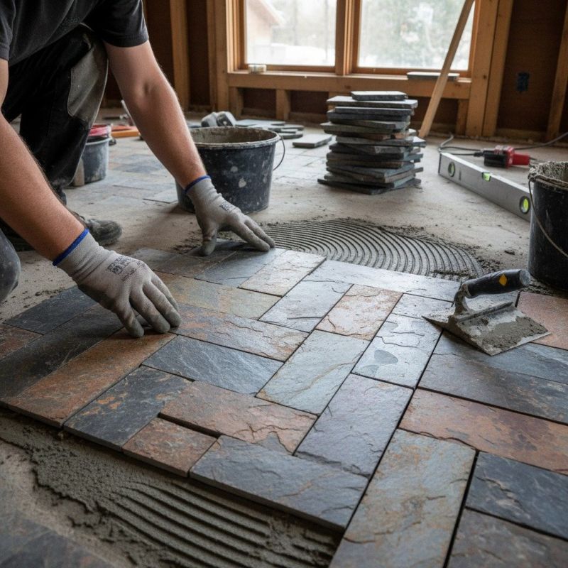 Stone Floor Installation detail